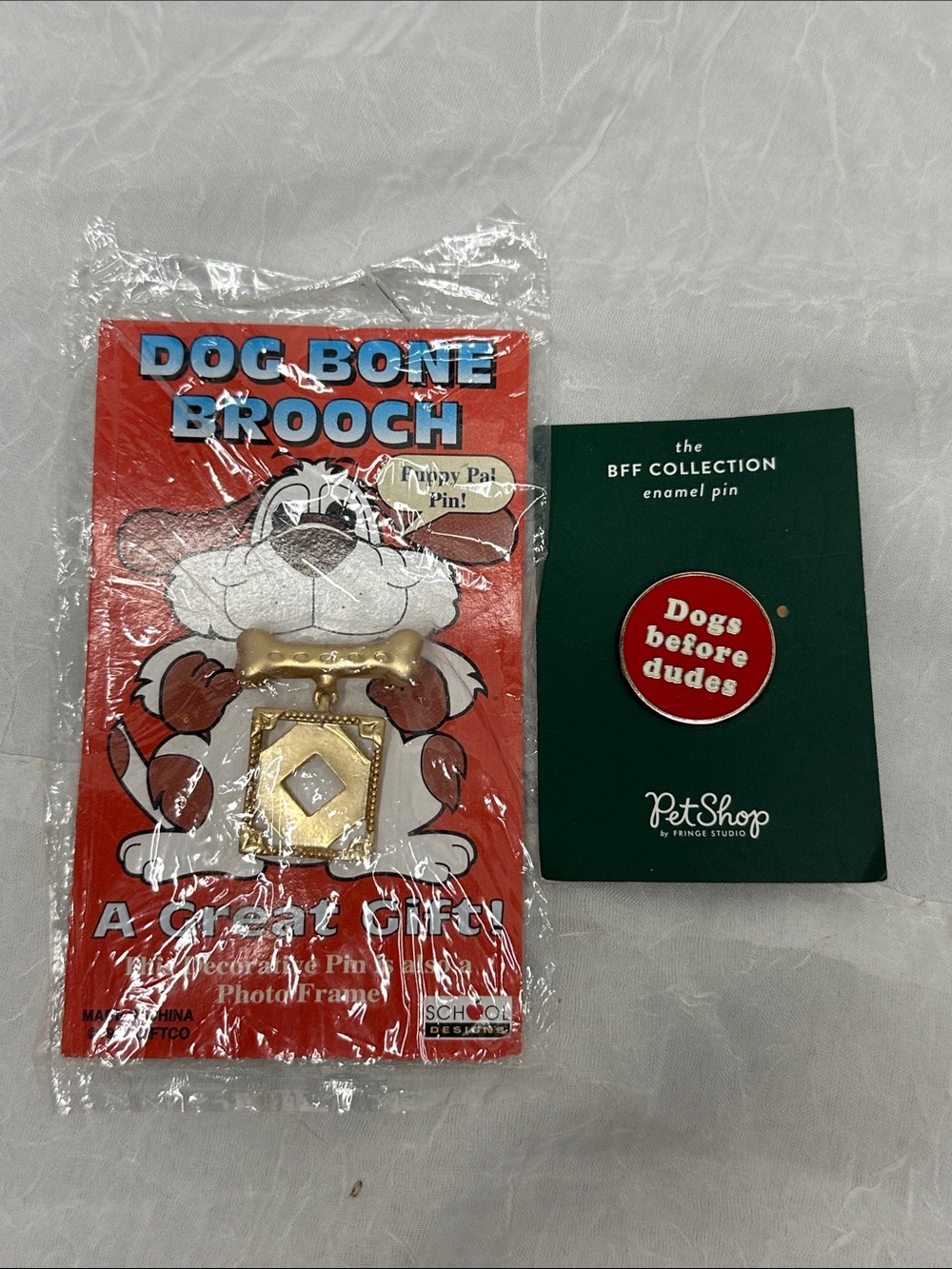 Dog Bone Brooch Pin in Gold - Pet Shop